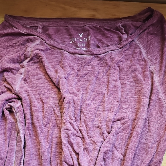 American Eagle Outfitters Pink Relaxed Long Sleeve Tee - Picture 1 of 4